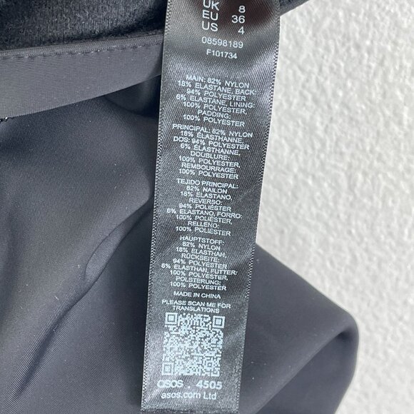 NEW ASOS 4505 Womens 4 Black High Waisted Salopette Flare Jumpsuit Ski Bib - Picture 7 of 13